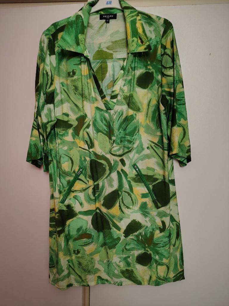 Zomerkleed groen, Knielengte, Gedragen, Groen, Ophalen
