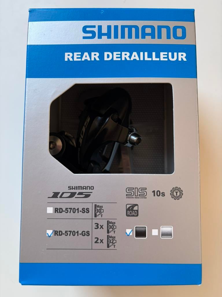 NIEUW! Shimano 105 achterderailleur RD-5701-GS, Fietsen en Brommers, Fietsonderdelen, Ophalen, Nieuw, Derailleur of Ketting, Aluminium