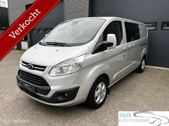 Ford Transit Custom Combi 2.2 TDCI L2H1 DUBBELCABINE/2X SCHU, Auto's, Voorwielaandrijving, Gebruikt, Zwart, 4 cilinders