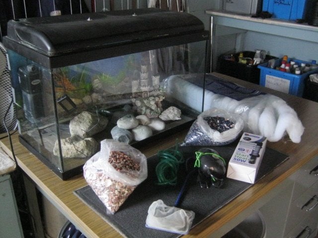 aquarium 60 liter, Ophalen, Gebruikt