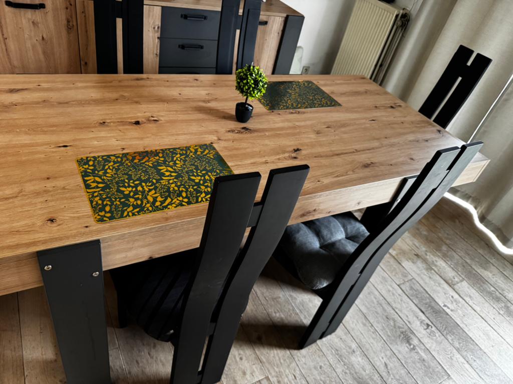 Moderne eettafel van 220 cm met 6x stoelen, Ophalen