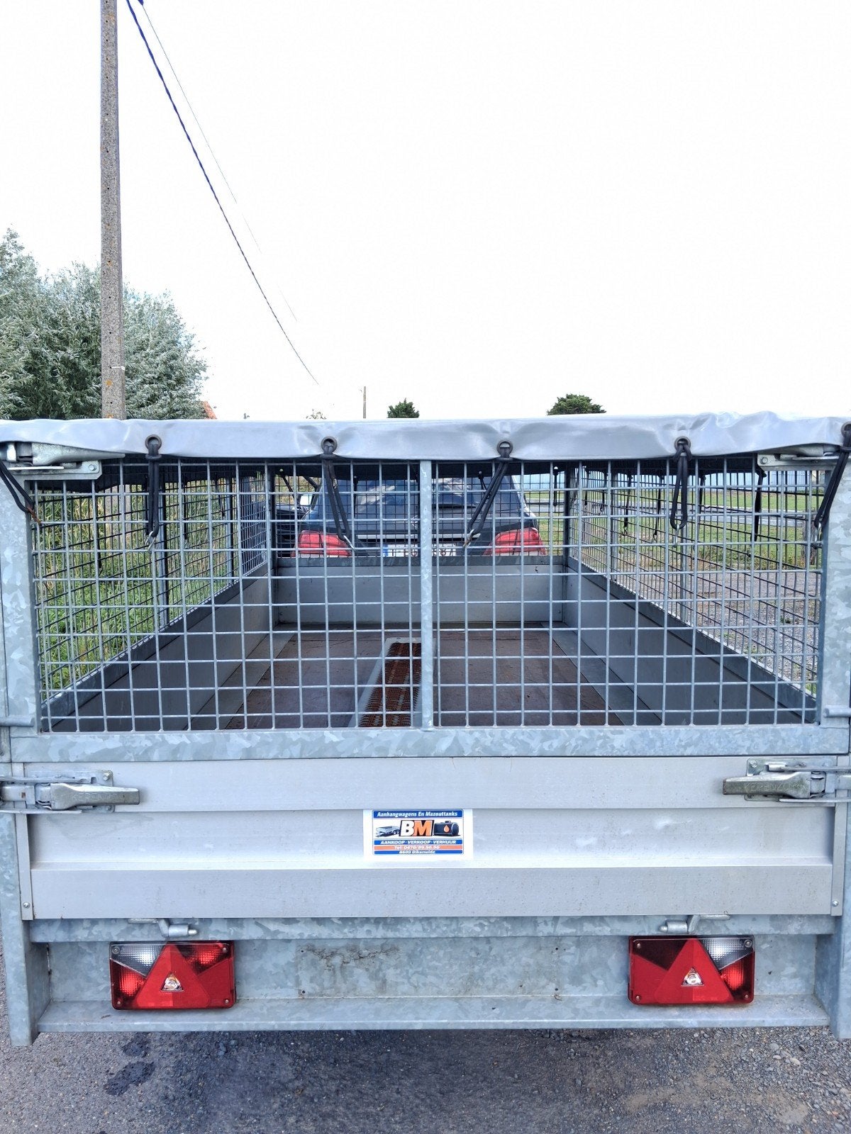 Remorque à double essieu de 750 kg 3m x 1m50 Avec filets à f, Autos : Divers, Enlèvement, Comme neuf