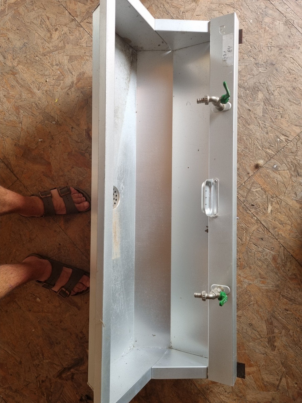 Aluminium spoelbak 2 personen, Doe-het-zelf en Bouw, Ophalen, Gebruikt