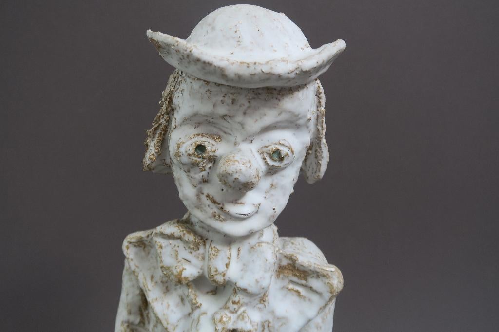 Statuette clown céramique Piet Lemahieu PLEM keramiek 50 cm, Ophalen