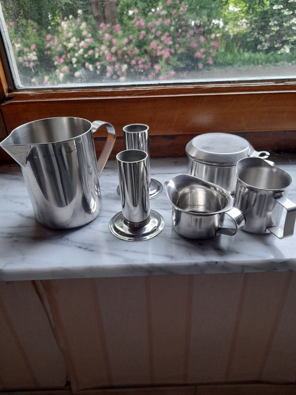 Cafetière, pots à lait, vases, filtre à thé, INOX, Enlèvement ou Envoi, Comme neuf, Inox, Autres types