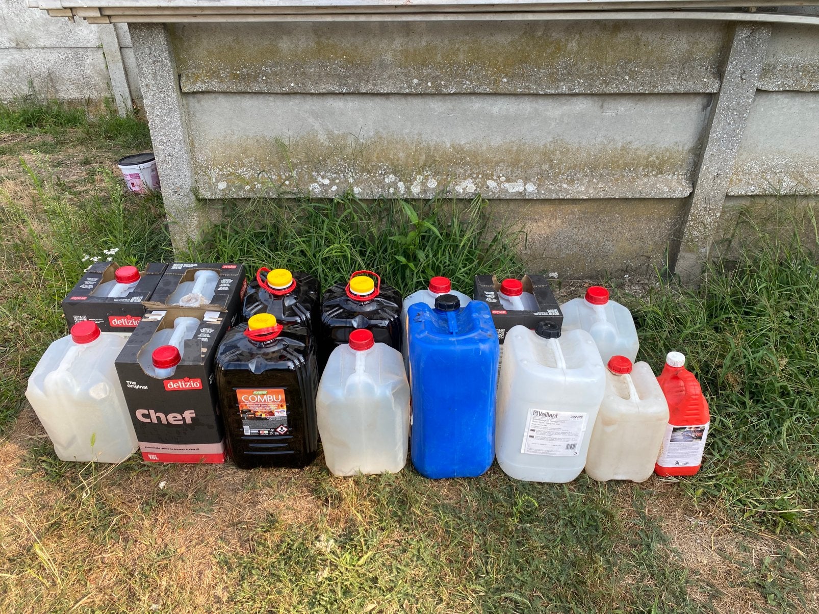 Bidons van 5l tot 25l, Ophalen