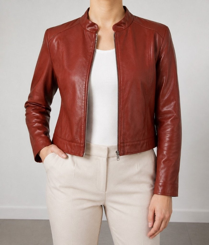 Kort damesjasje blouson FARAH (leder-look) maat 44, Kleding | Dames, Jasjes, Kostuums en Pakken, Farah, Overige kleuren, Maat 42/44 (L)