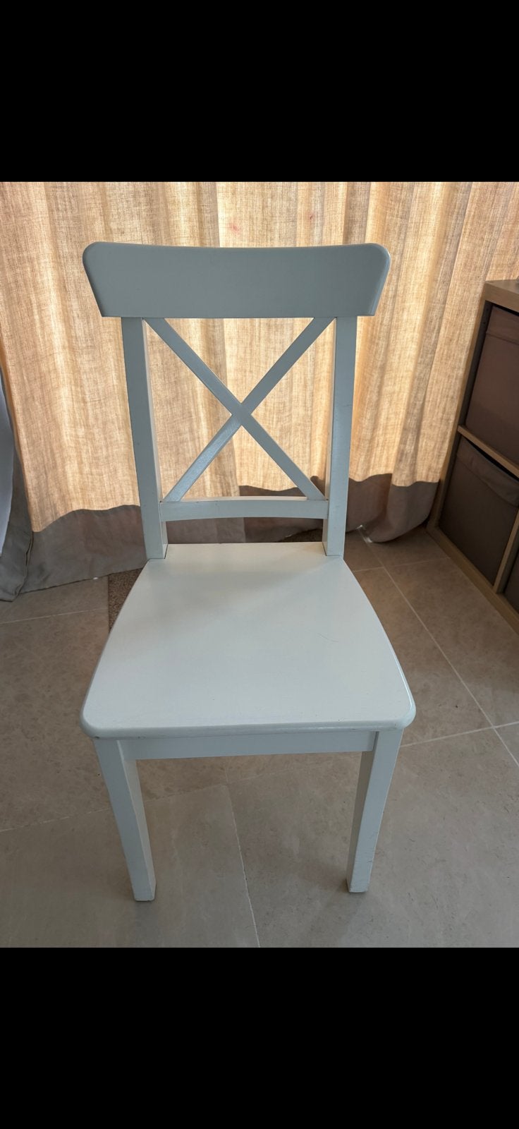 4 stoelen en eettafel, Huis en Inrichting, Ophalen, Gebruikt, Wit, Vier
