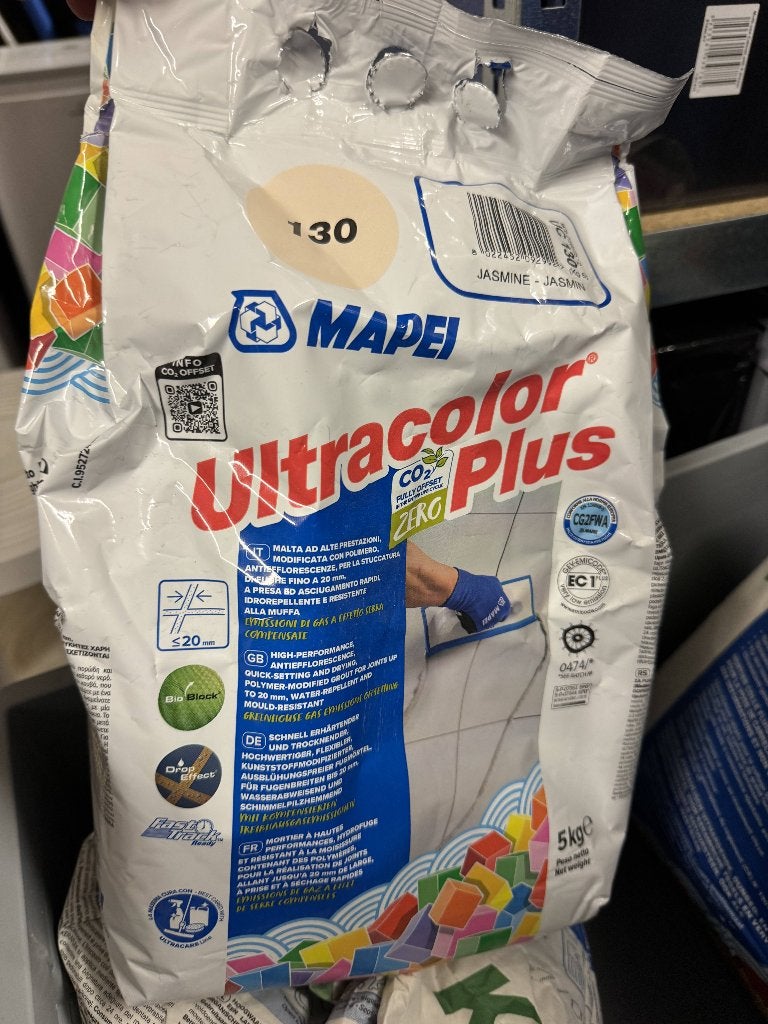 Voegmortel Mapei Ultracolor Plus 130 Jasmijn (geopende zak), Doe-het-zelf en Bouw, Ophalen, Gebruikt