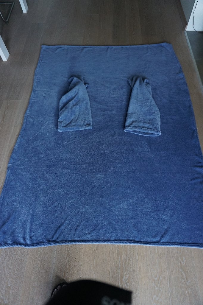 Fleecedeken - Mouwen, Huis en Inrichting, Ophalen, Fleecedeken, Blauw