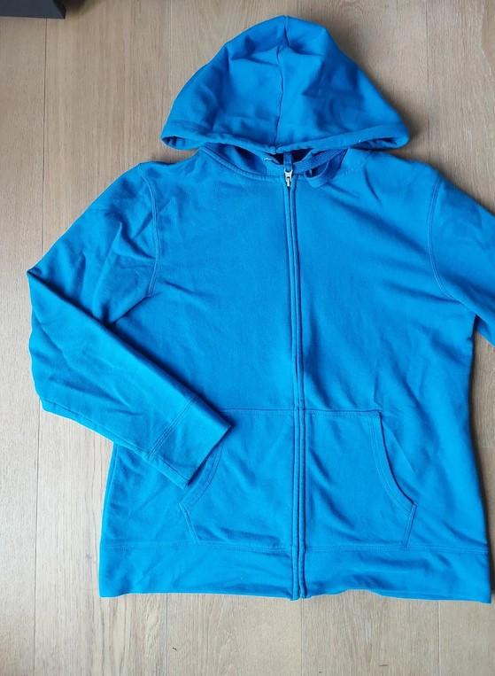 Yessica : turquoise vest hoodie rits kap sweatshirt , mt L, Blauw, Yessica, Ophalen of Verzenden, Zo goed als nieuw