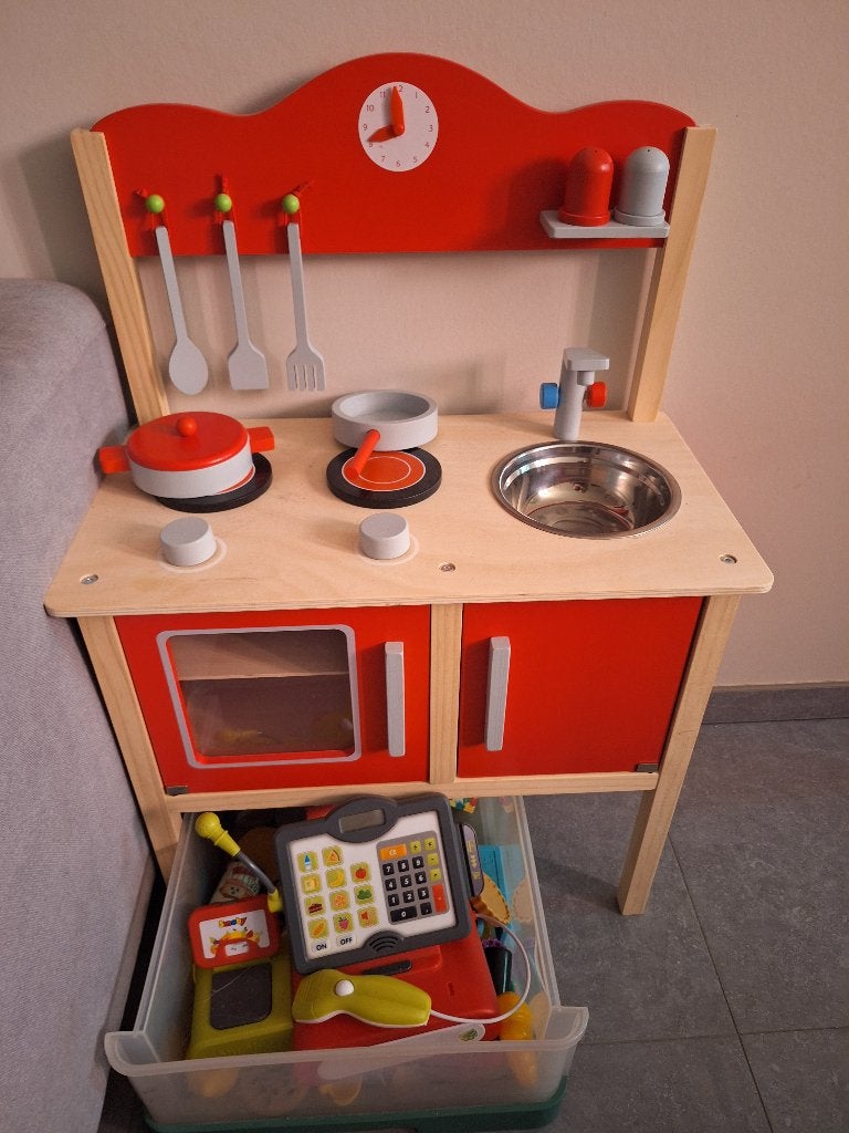 Keukentje met toebehoren, Kinderen en Baby's, Ophalen, Zo goed als nieuw, Hout, Speelkeuken