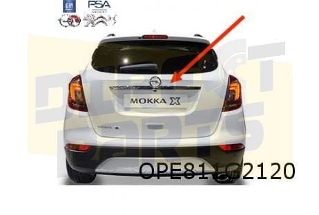 Opel Mokka X achterkleplijst (bij camera) (te spuiten) (9/16, Neuf, Arrière, -, Opel