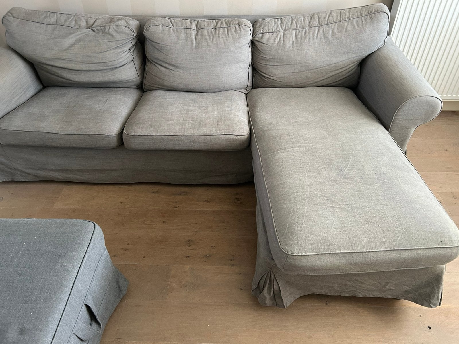 Zetel gratis met poef, Ophalen, Gebruikt, Stof, Landelijk