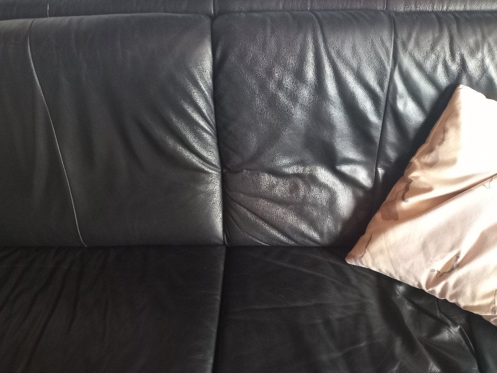 Zwarte lederen zetels, Ophalen, Gebruikt, 100 tot 125 cm, 150 tot 200 cm