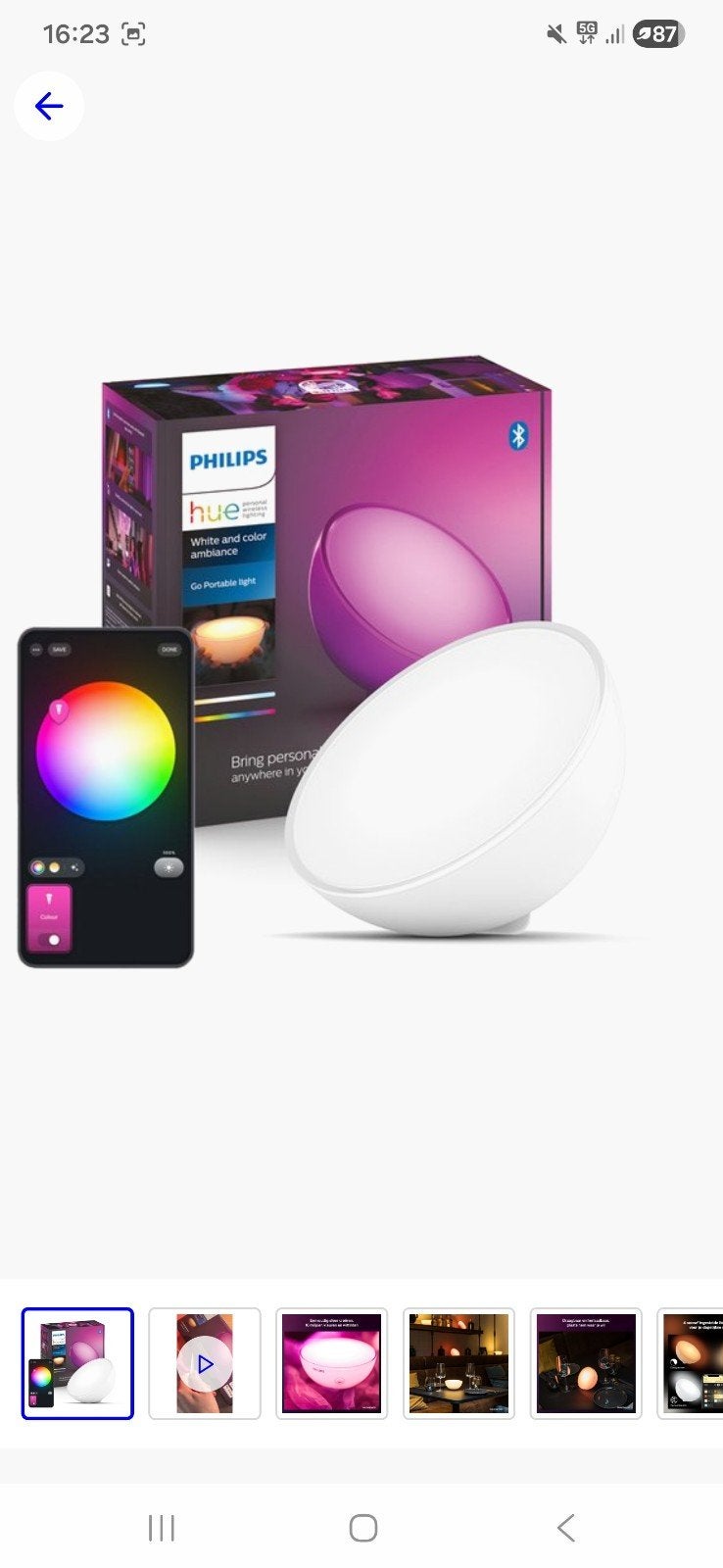 Phillips Hue Go tafellamp, Enlèvement