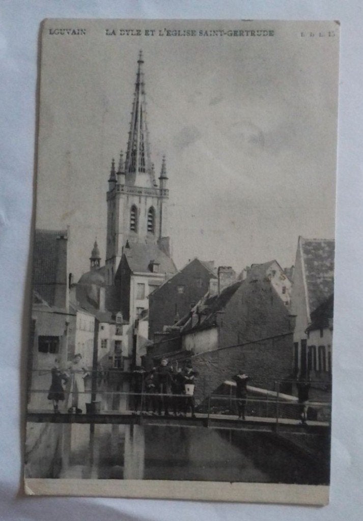 Louvain 1908 Louvain La Dyle et l'Eglise Saint-Gertrude, Collections, Envoi, Avant 1920, Affranchie, Brabant Flamand