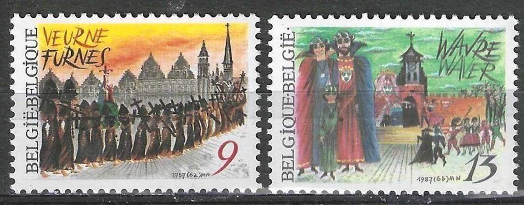 Belgique 1987 - Yvert/OBP 2249-2250 - Folklore (PF), Envoi, Non oblitéré, Neuf