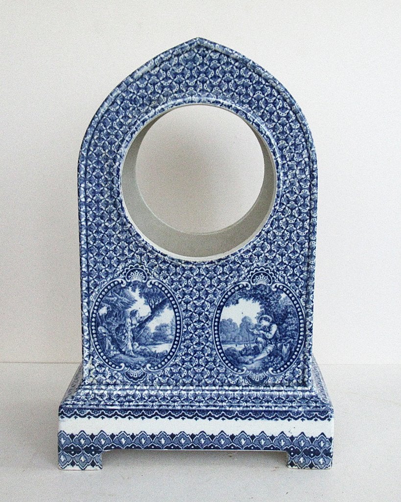 Antieke Royal Franz Anton Mehlem Delfts Blauw klokken kast., Antiek en Kunst, Ophalen of Verzenden