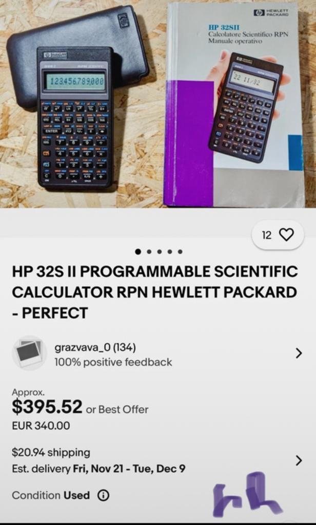 HP 32S, Enlèvement ou Envoi, Utilisé