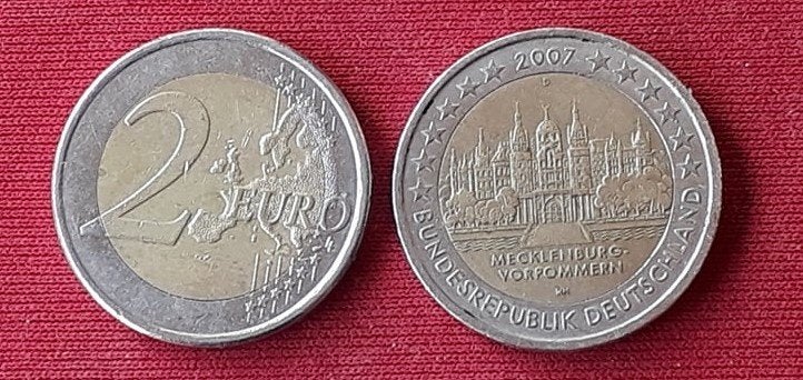 2 euro Duitslands 2007 (Schwerin), Ophalen of Verzenden, Duitsland, 2 euro, Losse munt
