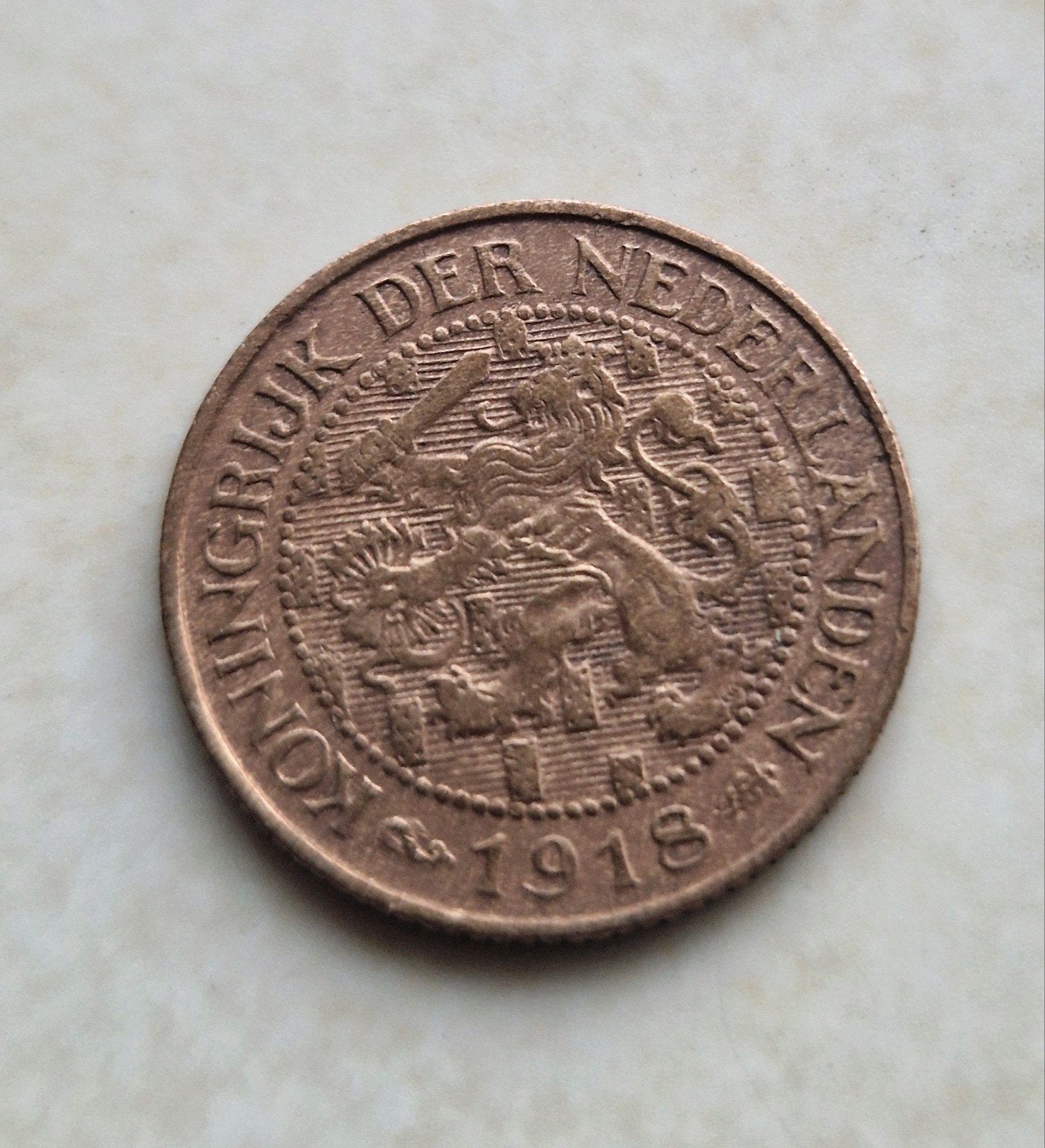 1918 Netherlands , 1 Cent Coin, Ophalen of Verzenden, 1 cent
