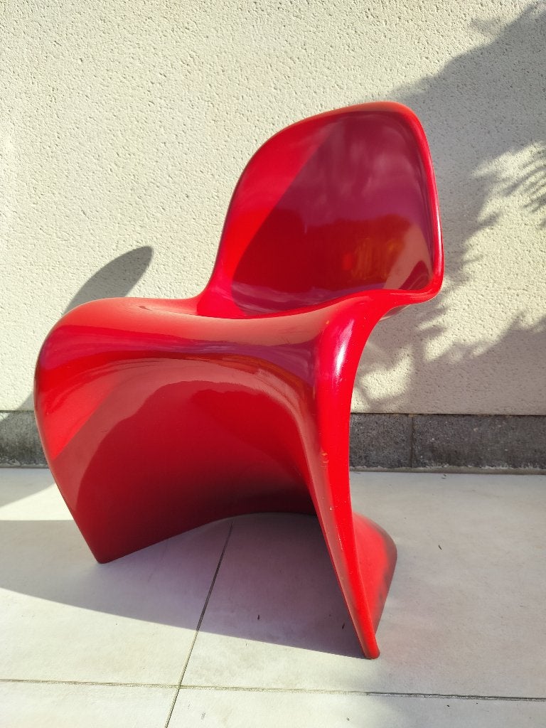 Chaise Panton S vintage rouge originale Herman Miller, Rouge, Fait main, Plastique, Enlèvement