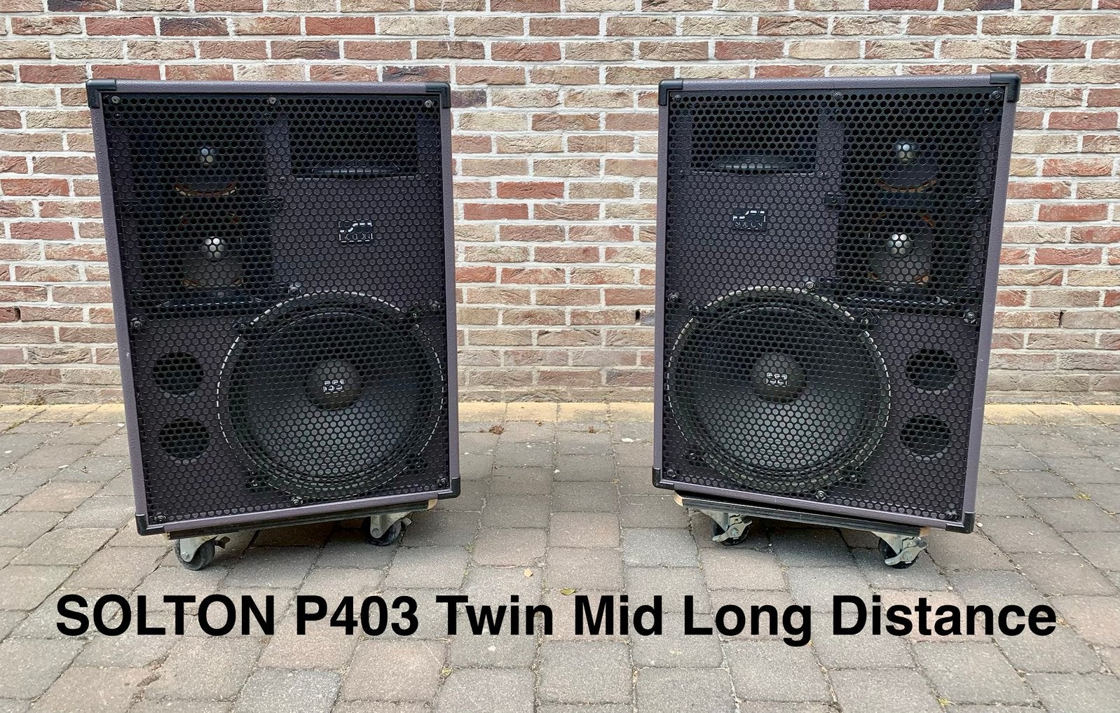 Paar SOLTON P403 Twin Mid Long Distance technisch origineel, Audio, Tv en Foto, Luidsprekerboxen, Ophalen, Zo goed als nieuw, 150 watt of meer