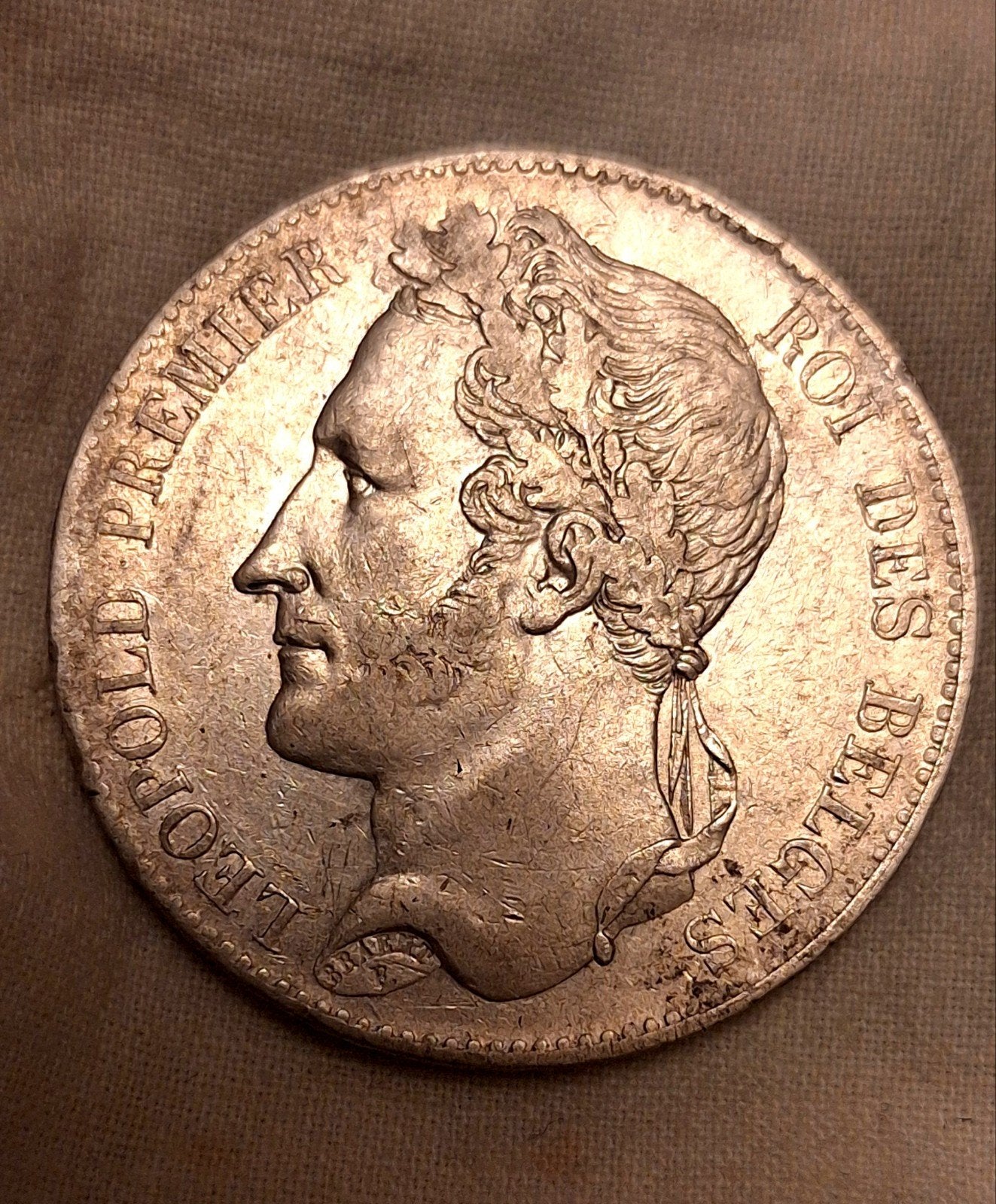 5 Francs en argent 1849 — Léopold I (Tête laurée) | Prach, Enlèvement ou Envoi, Argent, Argent