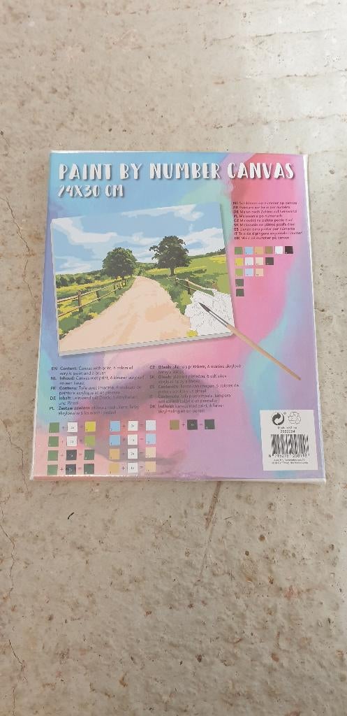 Canvas verven op nummer met print 2 stuks, Ophalen of Verzenden, Nieuw, Acrylverf