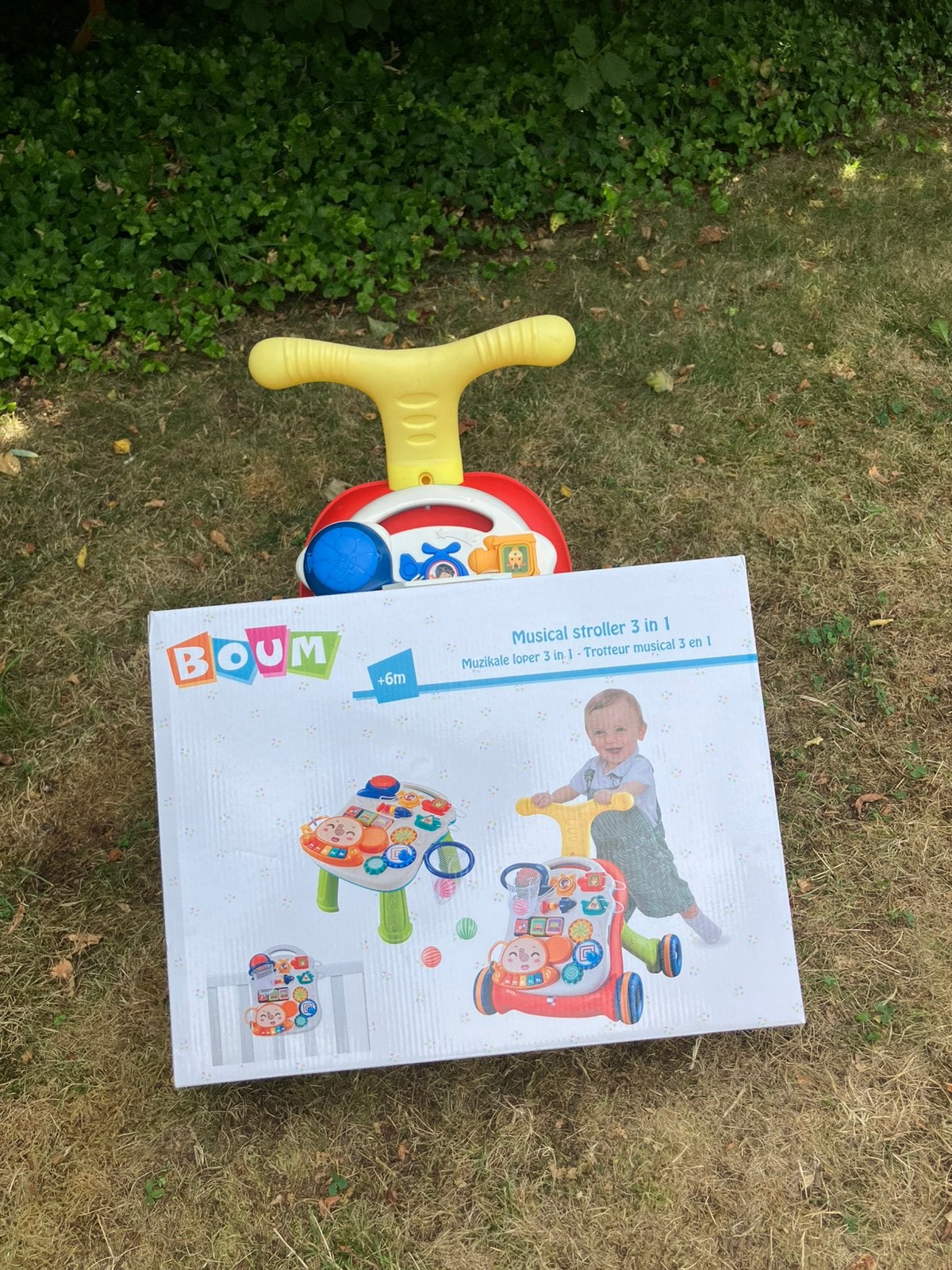 Boum 3-in-1 parkhanger, speeltafeltje en loopwagen, Ophalen, Zo goed als nieuw