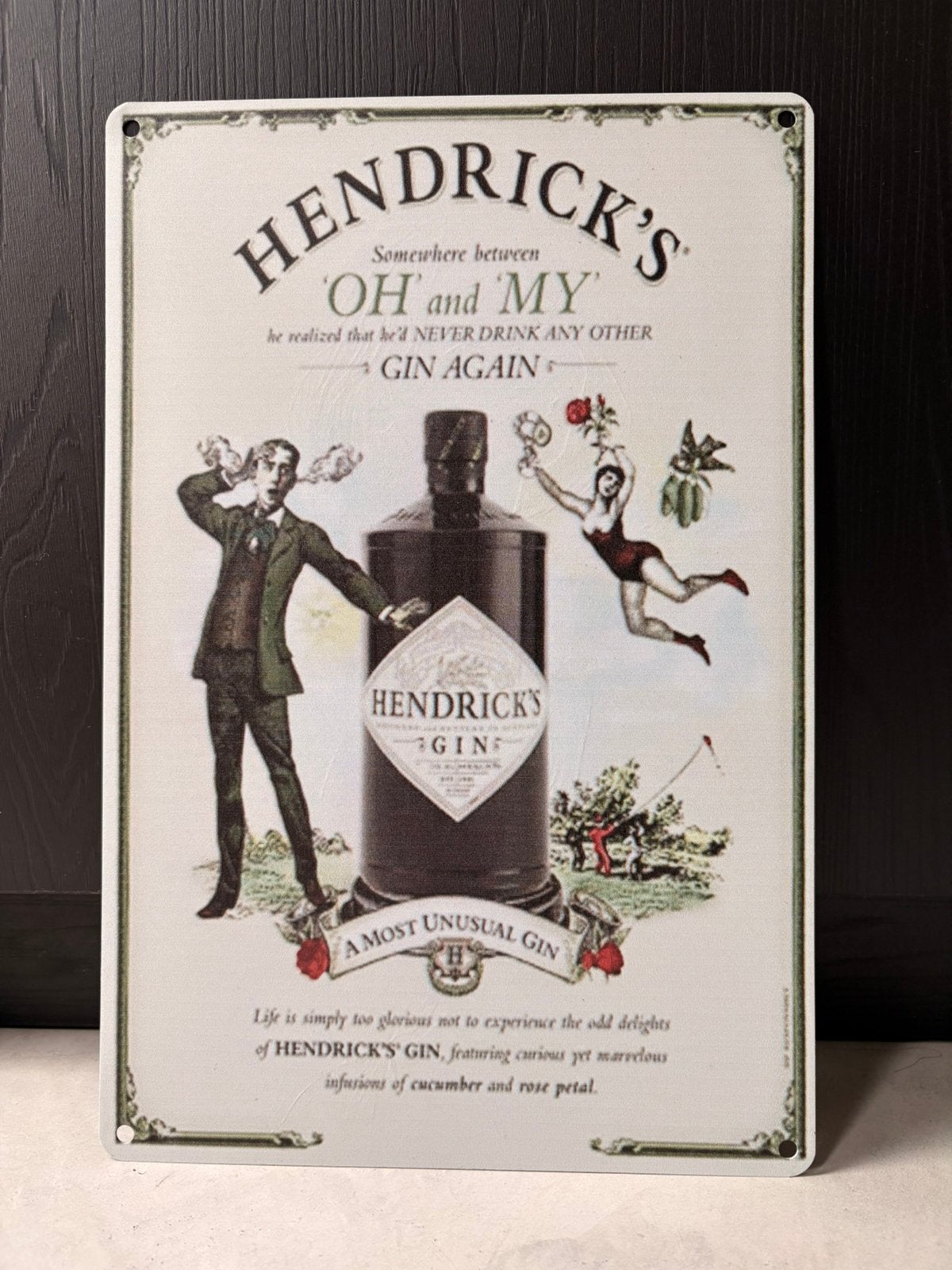 Reclamebord Hendrick’s Gin, Collections, Marques & Objets publicitaires, Enlèvement ou Envoi, Neuf, Panneau publicitaire
