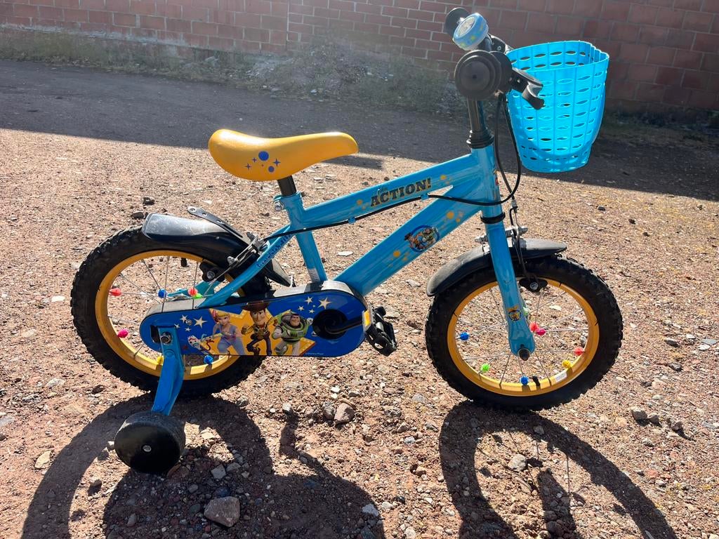 Toy story fiets 14 inch, Fietsen en Brommers, Ophalen, Gebruikt, Minder dan 16 inch, Zijwieltjes