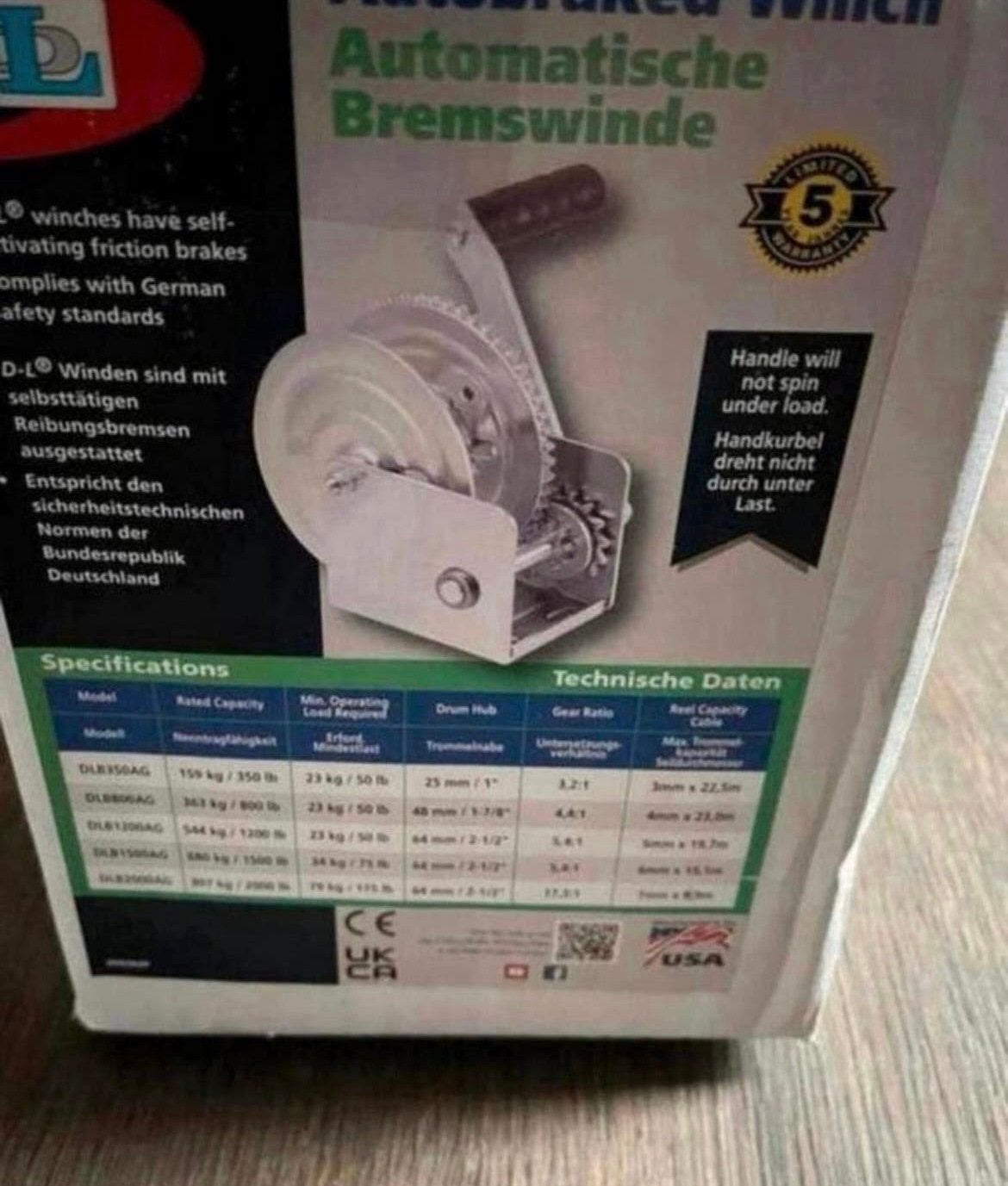 Treuil manuel autobloquant REMA DLB-800AG 360 kg, Enlèvement ou Envoi, Neuf