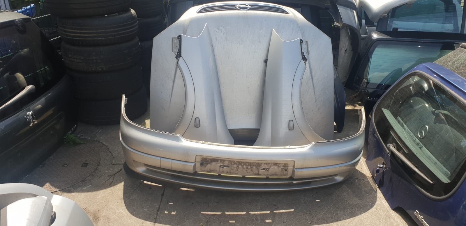 OPEL ASTRA G  VOORBUMPER +MOTORKAP +VOORSCHERMEN BJ 98 TOT 2, Gebruikt, -, Voor, -