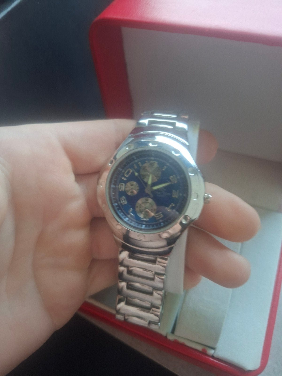 Vintage Horloge Heren, Bijoux, Sacs & Beauté, Enlèvement ou Envoi, Acier, Acier, Neuf