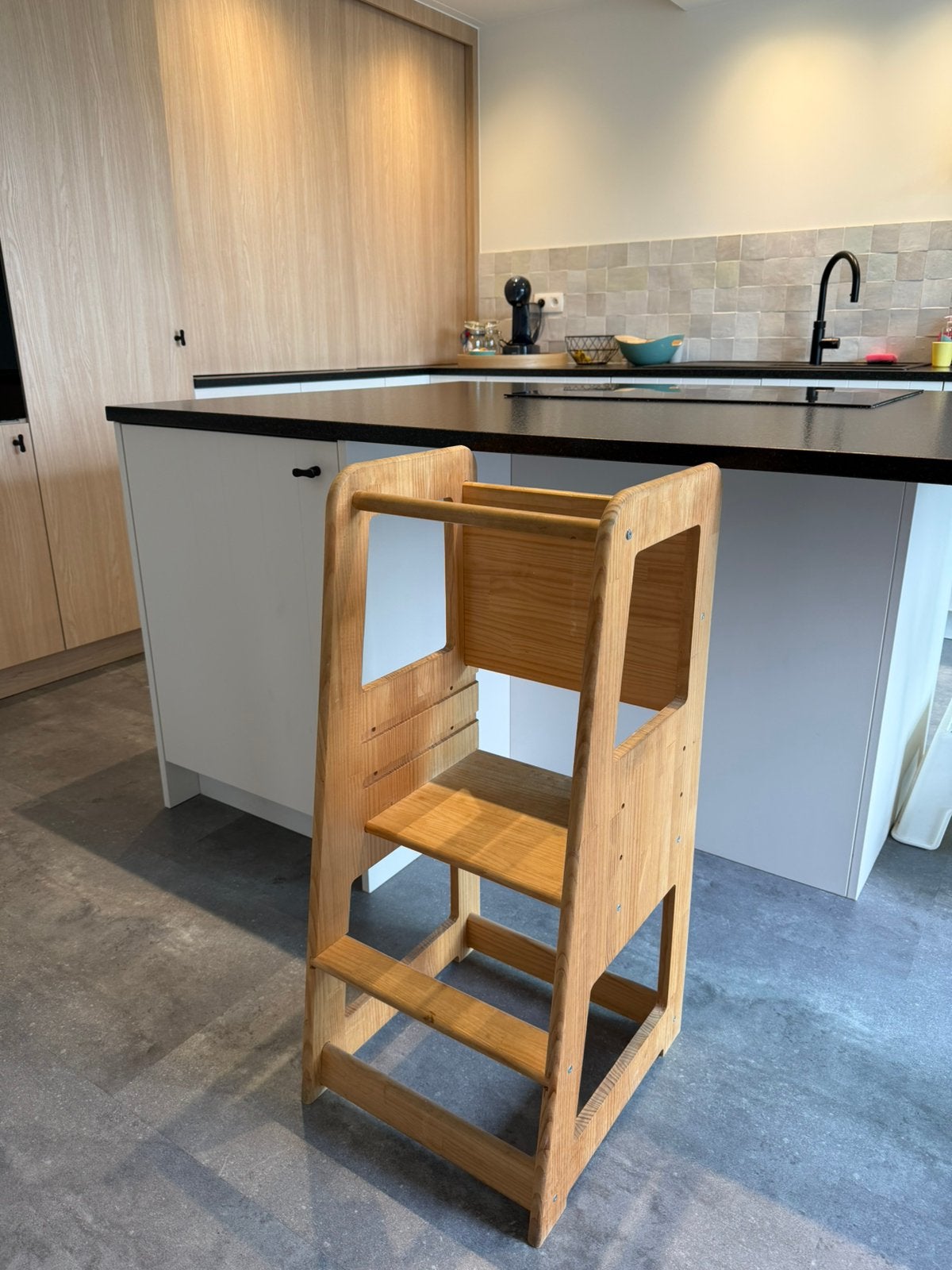 Stevige houten leertoren / kijktoren – meegroeiend, Kinderen en Baby's, Kinderspulletjes, Ophalen, Gebruikt