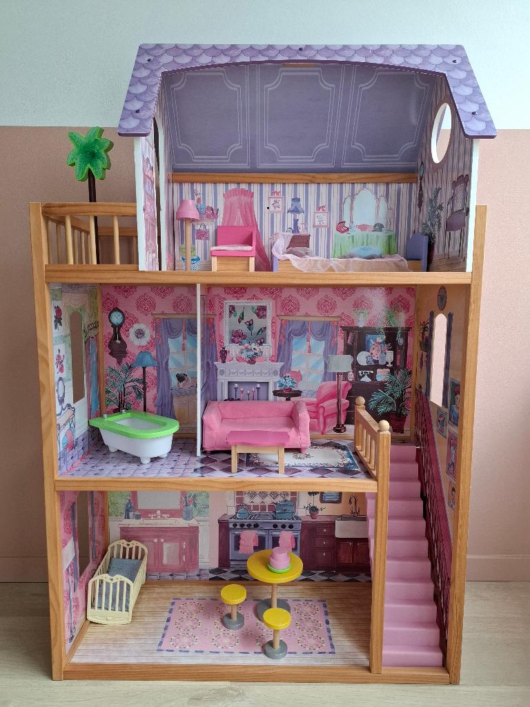 Barbiehuis KidKraft, Kinderen en Baby's, Speelgoed | Poppenhuizen, Ophalen, Gebruikt, Poppenhuis
