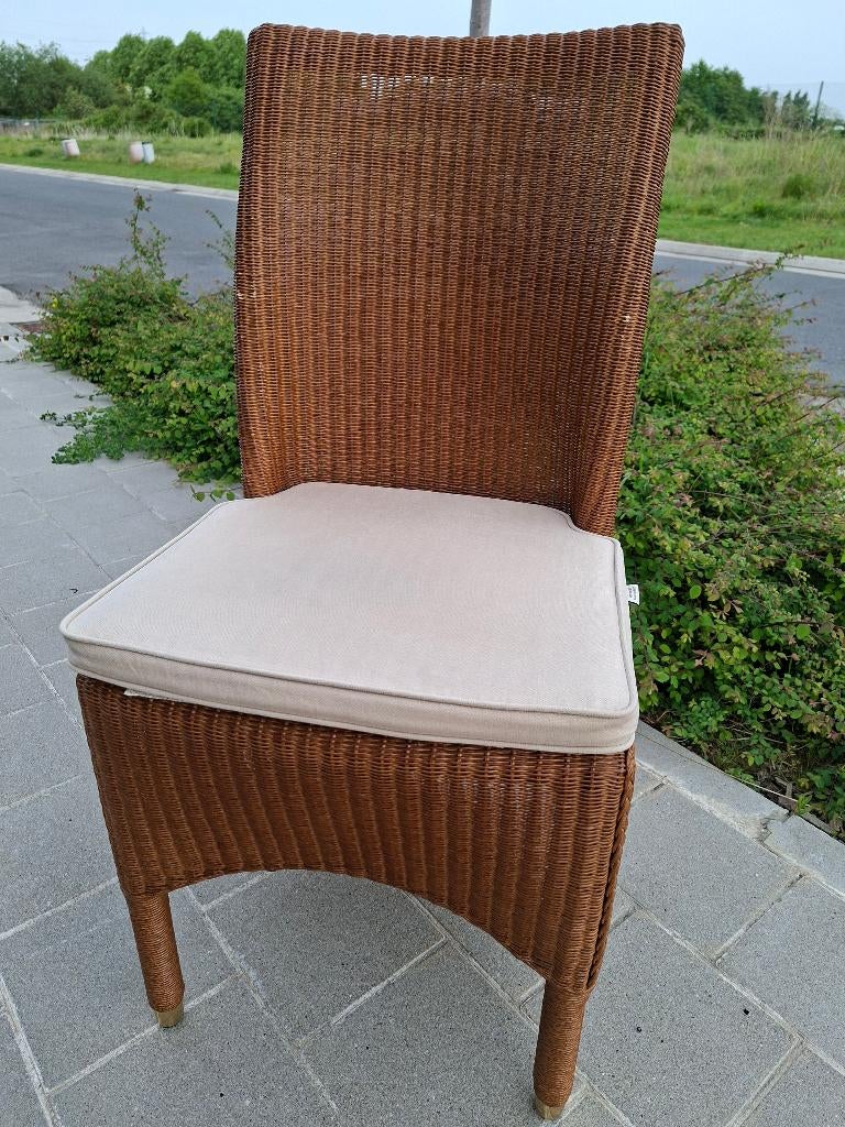 6x Originele Vincent Sheppard stoelen, Osier ou Rotin, Brun, Enlèvement, Classic