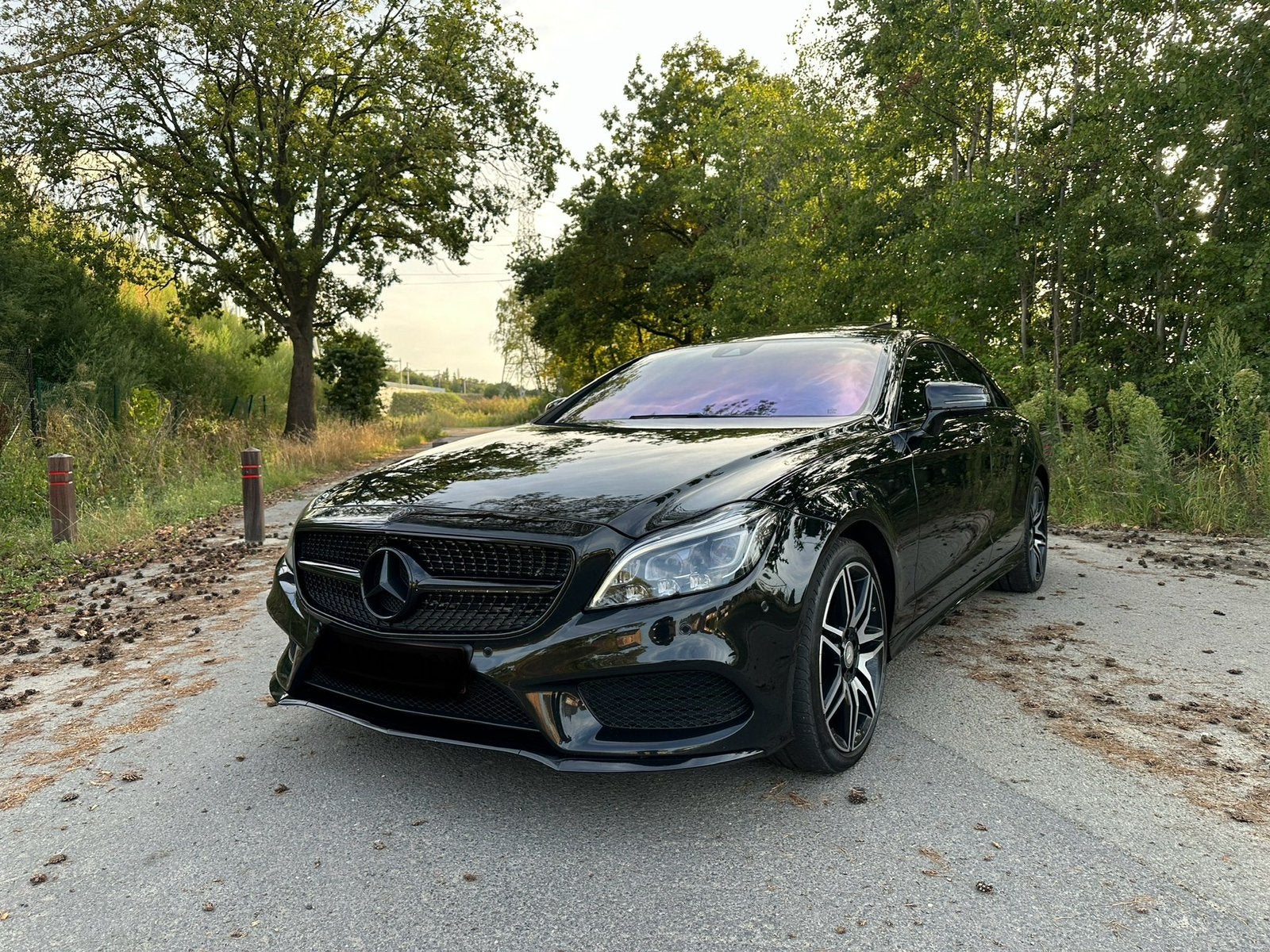 Mercedes-Benz CLS 400 AMG Line – Benzine – 2016 – 174.000 km, Auto's, Zwart, Leder, Vierwielaandrijving, Particulier