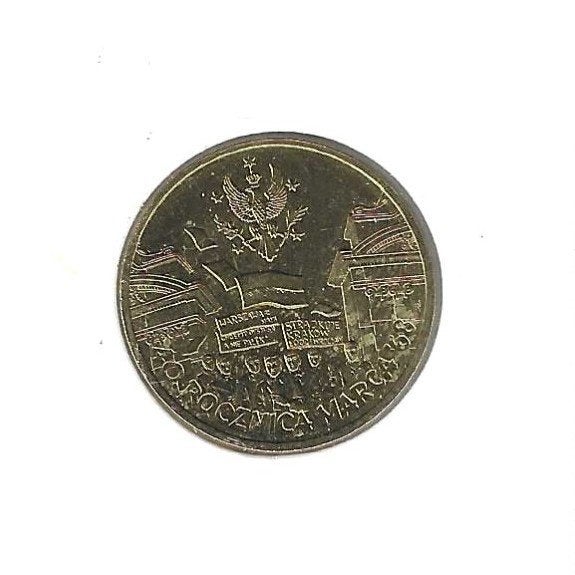 Polen, 2 Zlote 2008, 40th Ann. Rocznica March., Timbres & Monnaies, Monnaies | Europe | Monnaies non-euro, Enlèvement ou Envoi
