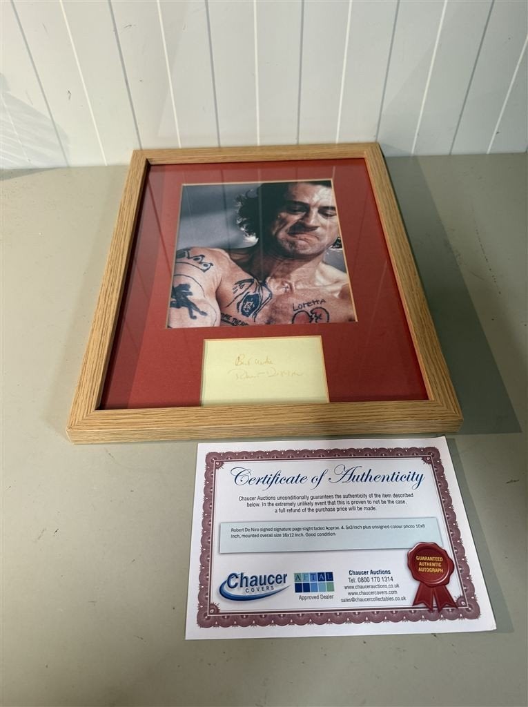 Robert De Niro handtekening in frame ingelijst, Ophalen of Verzenden, Zo goed als nieuw