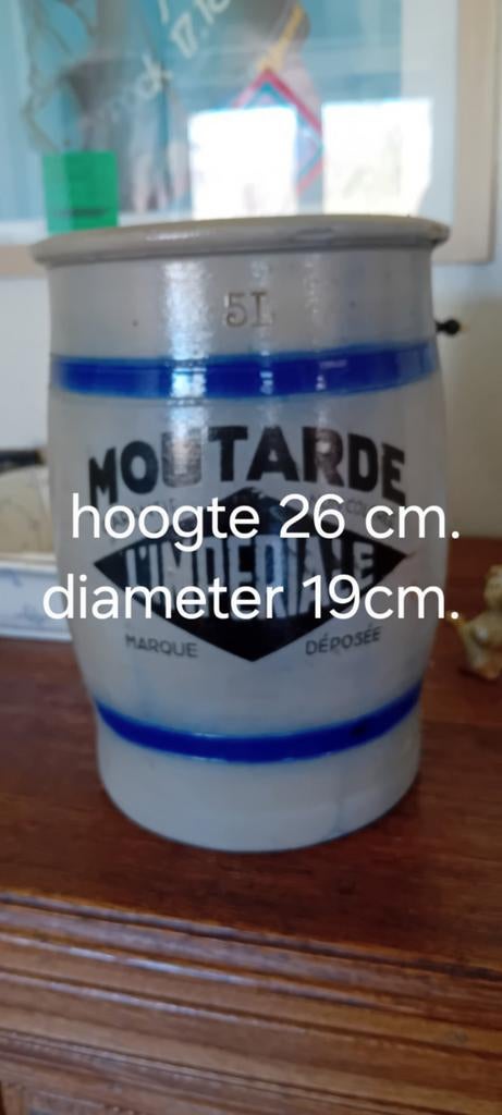 Oude aardewerken mosterdpot, Ophalen of Verzenden