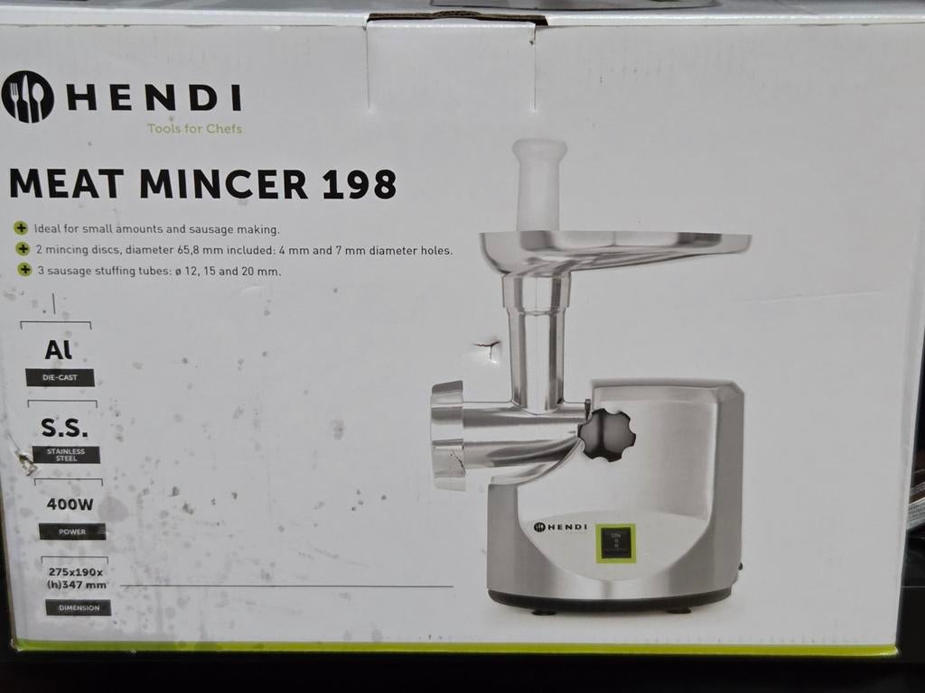Hendi Meat Mincer 198 – vleesmolen – nieuw in doos – 400W, Electroménager, Enlèvement, Neuf
