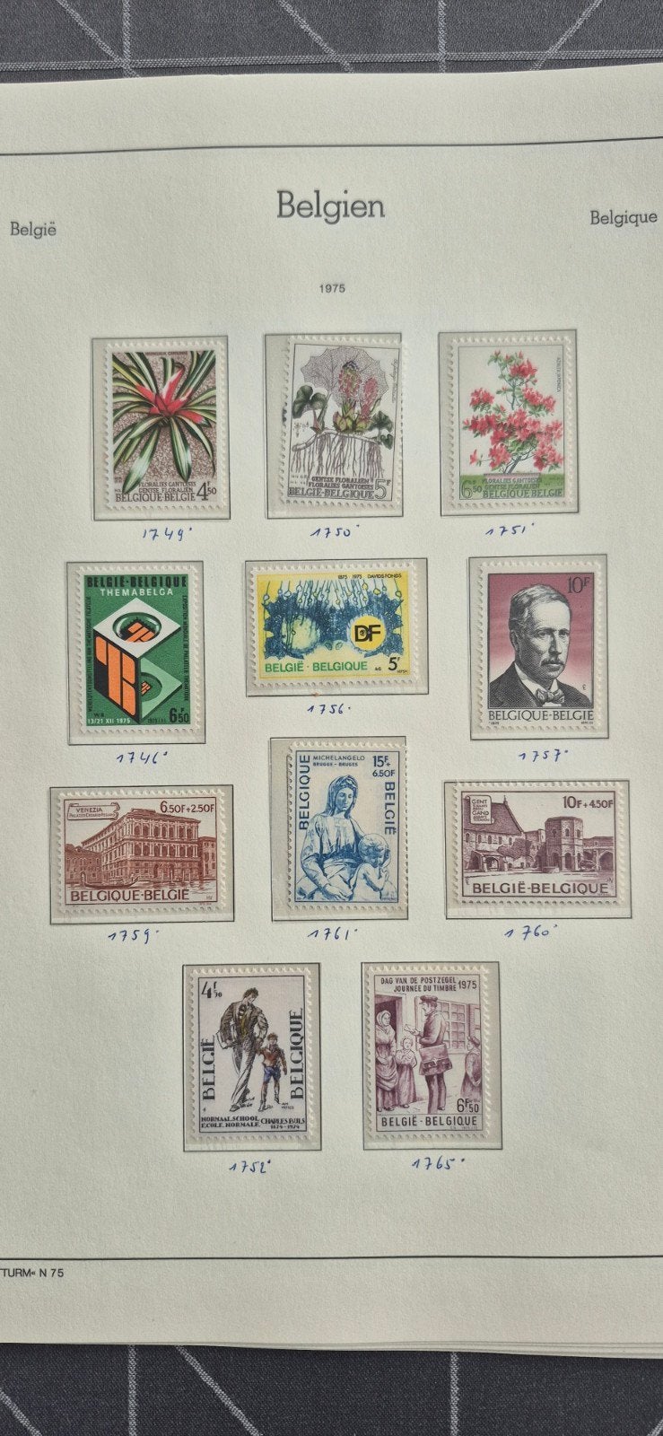 Timbres de 1975, Sans timbre, Enlèvement ou Envoi, Non oblitéré, Timbre-poste