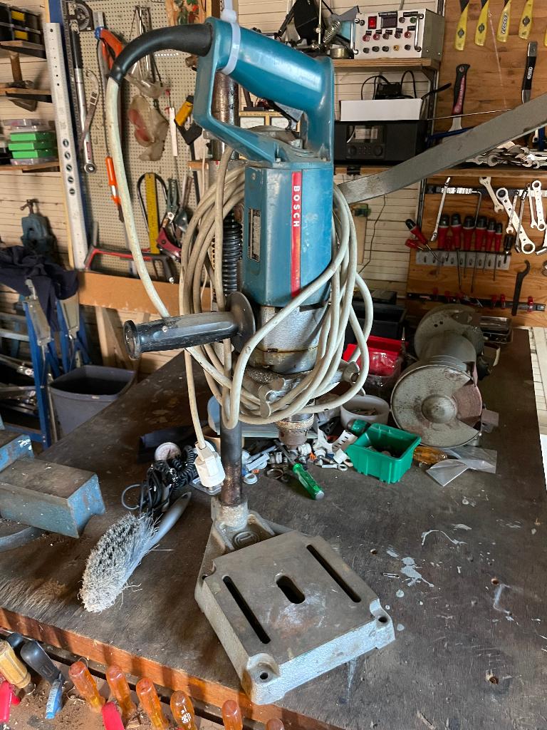 Klopboormachine op staander, Ophalen, Gebruikt
