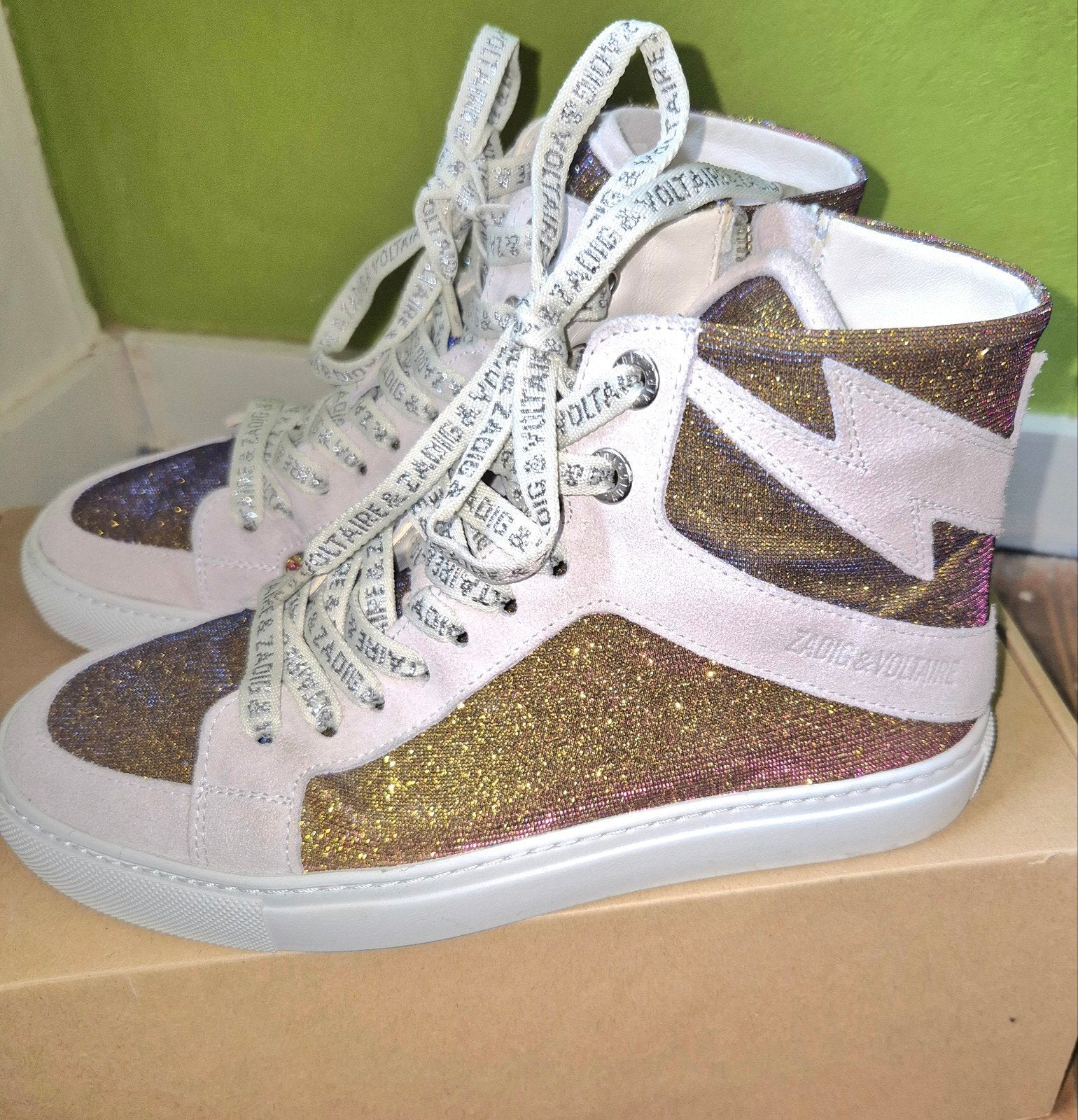 Sneakers Zadig&Voltaire maat 37 sparkles gold, Ophalen of Verzenden, Sneakers