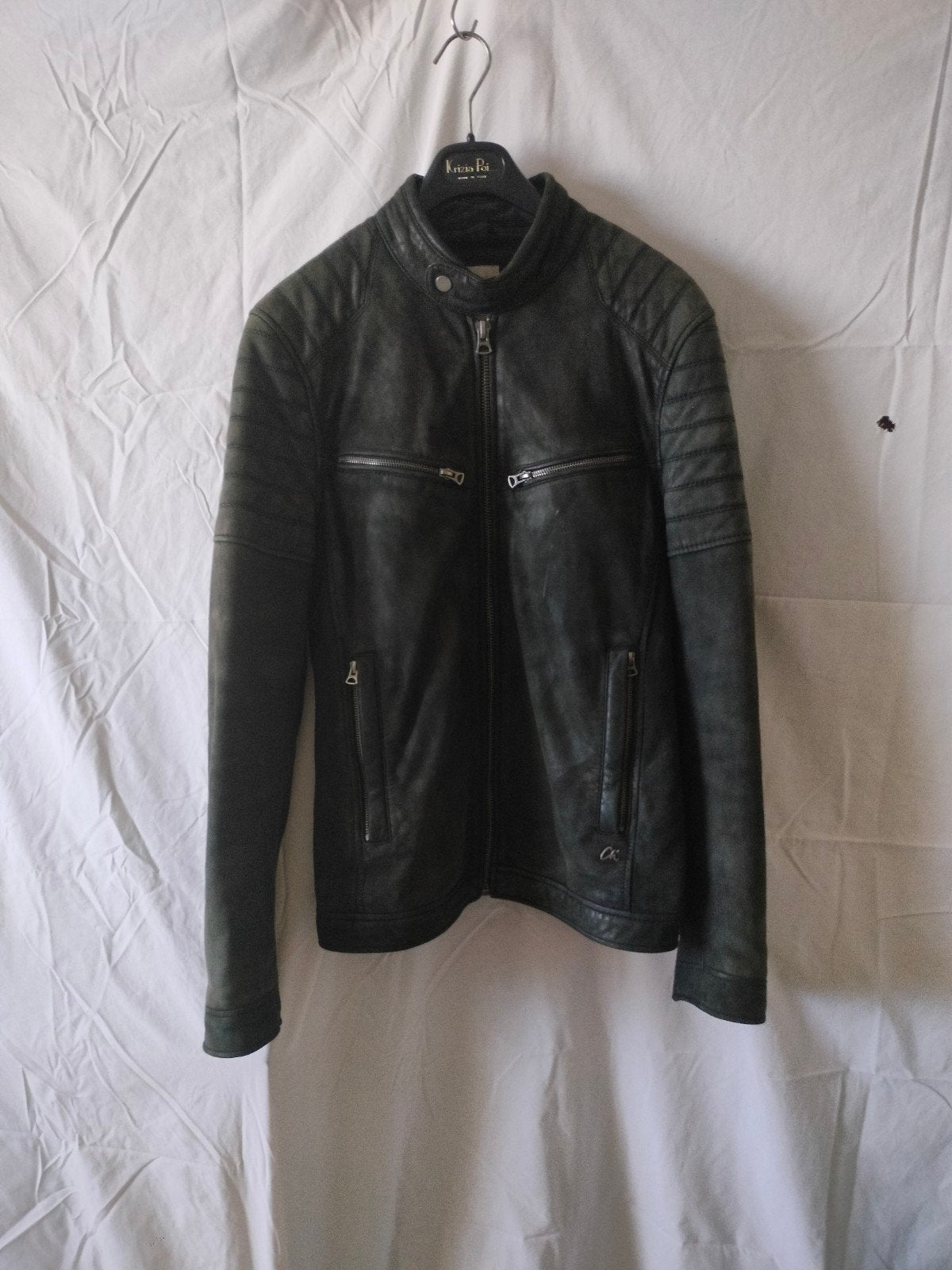 Zeer mooie vest in leder, Kleding | Heren, Ophalen, Gedragen, Maat 48/50 (M), Zwart