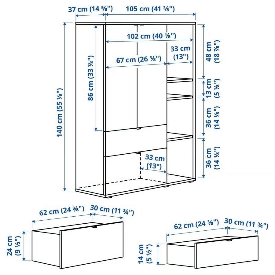 Ikea Vihals Storage unit, white, 105x37x140 cm, Maison & Meubles, Enlèvement, Utilisé
