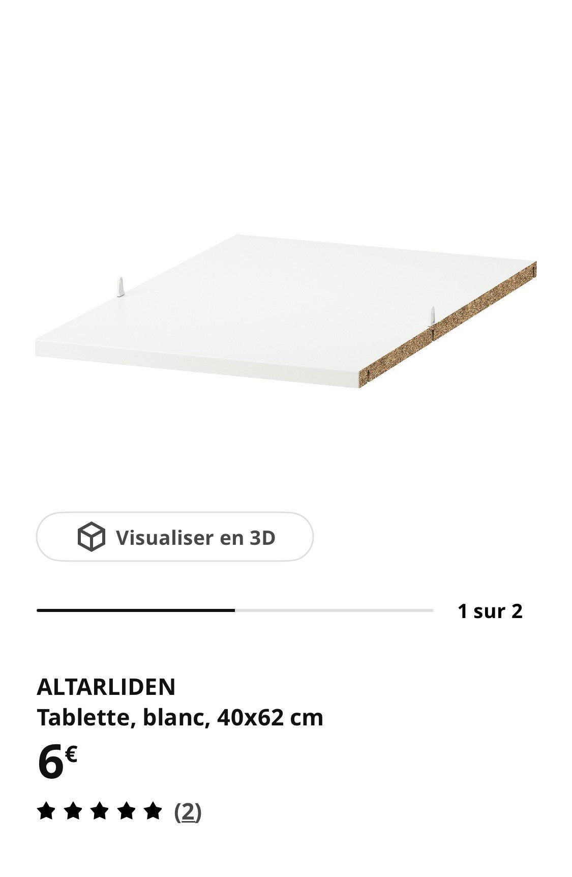 Tablette ikea ALTARLIDEN   40x62, Maison & Meubles, Armoires | Penderies & Garde-robes, Enlèvement, Comme neuf